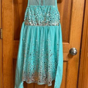 Ruby Rox Aqua Sequin Kids Dress